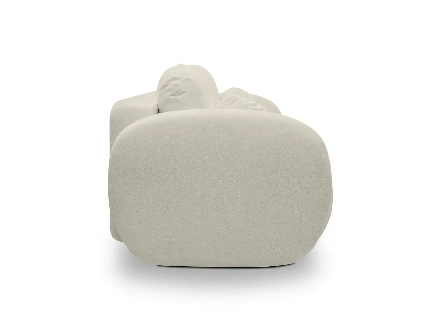 SANTIAGO - Canapé droit convertible tissu bouclette 3 places Beige