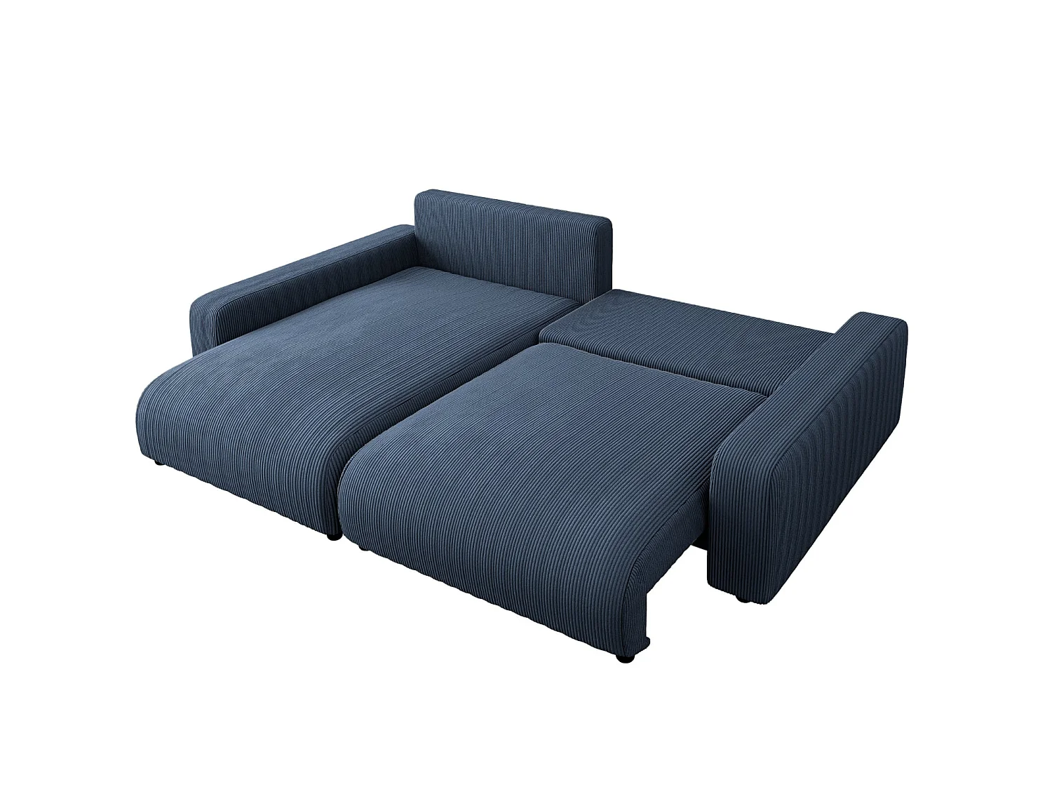 ENA - 4 zits corduroy hoekbank - Blauw