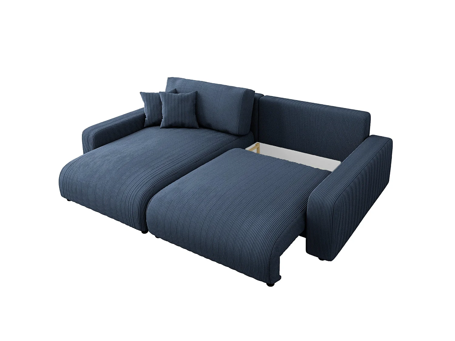 ENA - 4 zits corduroy hoekbank - Blauw