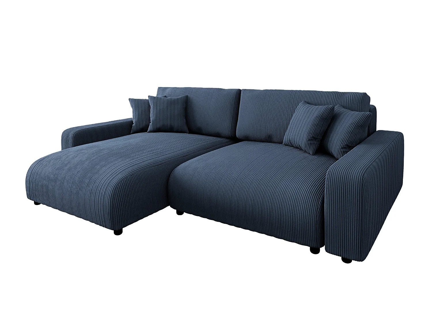 ENA - 4 zits corduroy hoekbank - Blauw