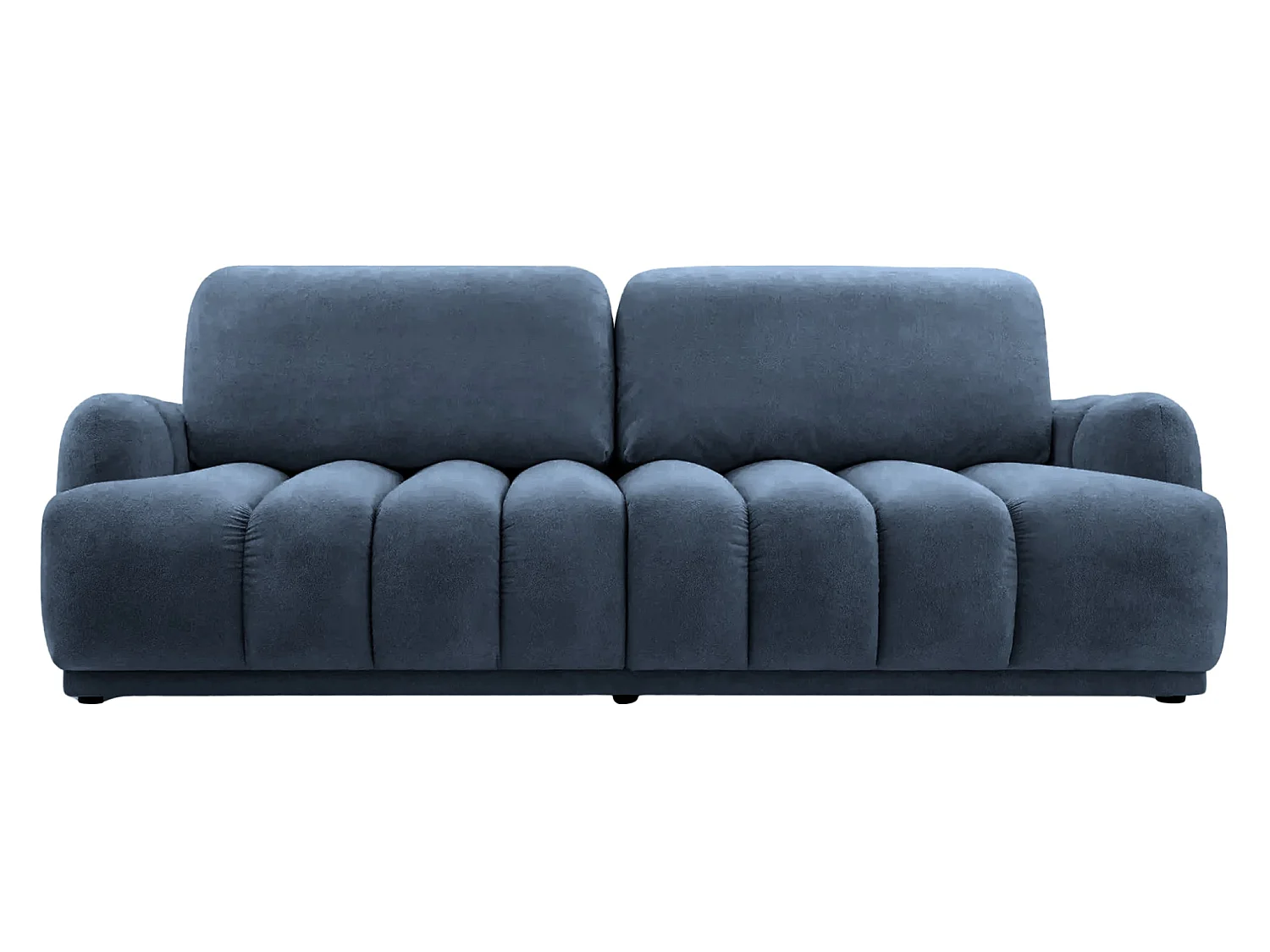 MARIA - Canapé droit convertible lisse 3 places Bleu