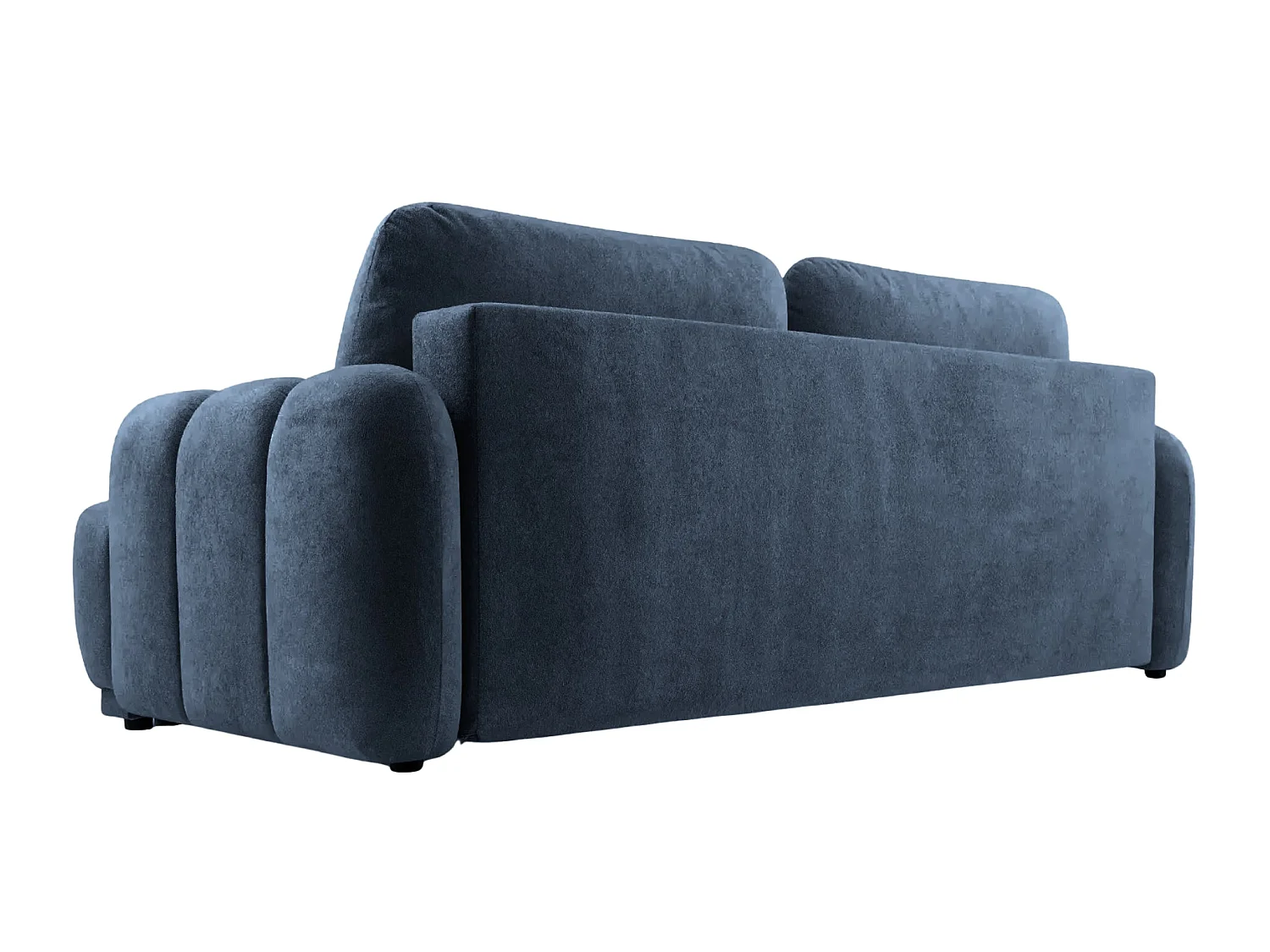 MARIA - Canapé droit convertible lisse 3 places Bleu