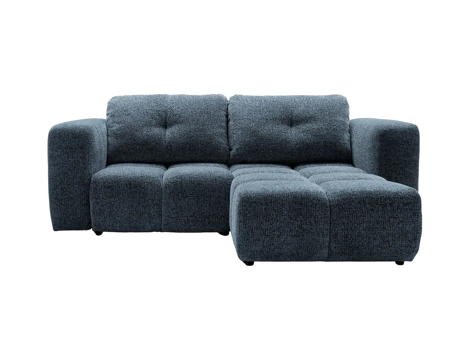 ROMY MINI - 2 zits hoekbank van chenille stof - Blauw