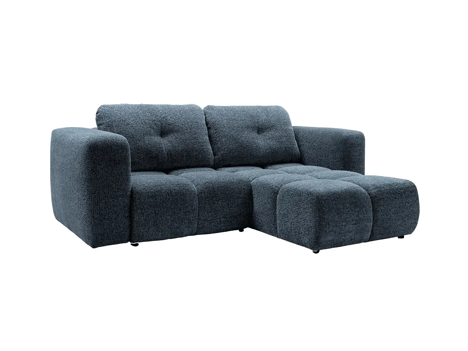 ROMY MINI - 2 zits hoekbank van chenille stof - Blauw