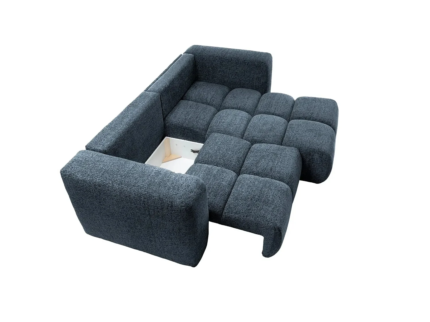 ROMY MINI - 2 zits hoekbank van chenille stof - Blauw