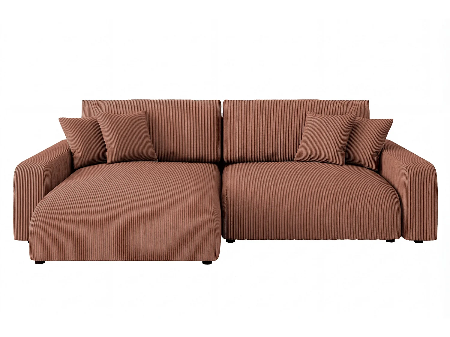 ENA - 4 zits corduroy hoekbank - Terracotta