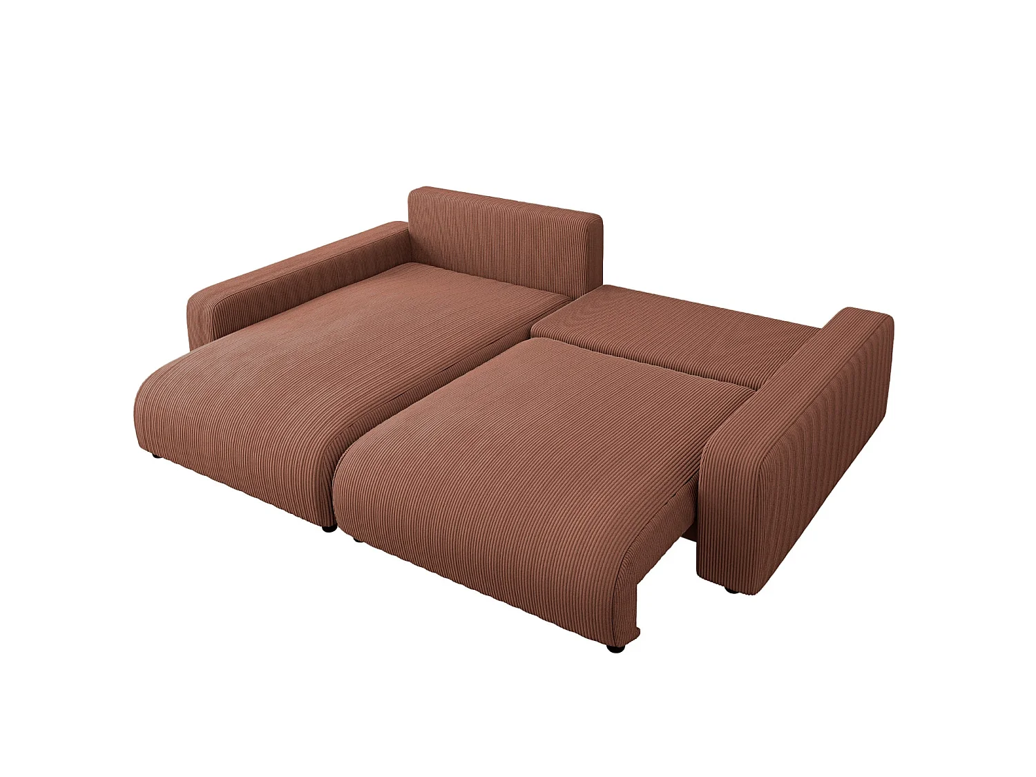 ENA - 4 zits corduroy hoekbank - Terracotta