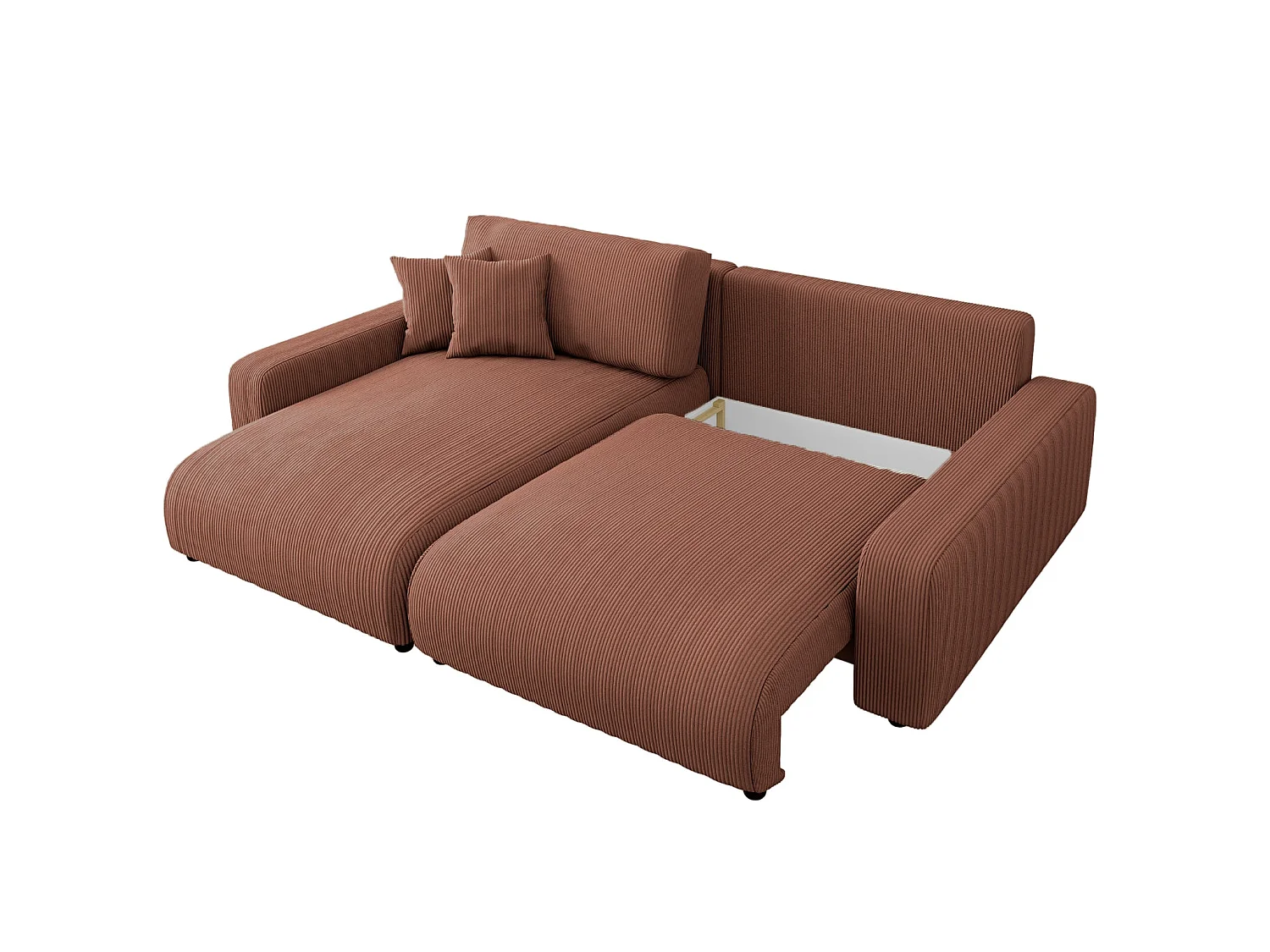 ENA - 4 zits corduroy hoekbank - Terracotta