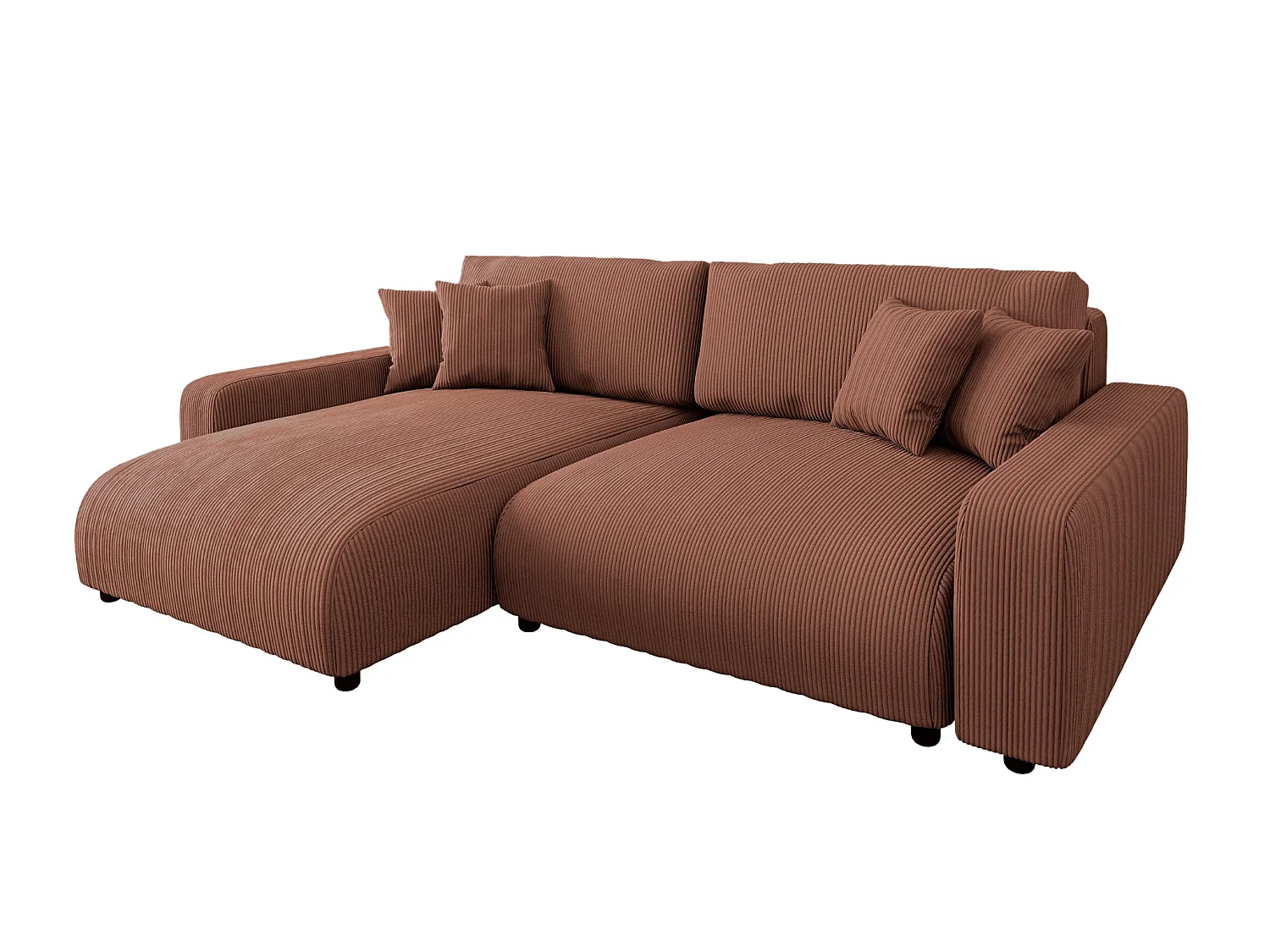 ENA - 4 zits corduroy hoekbank - Terracotta