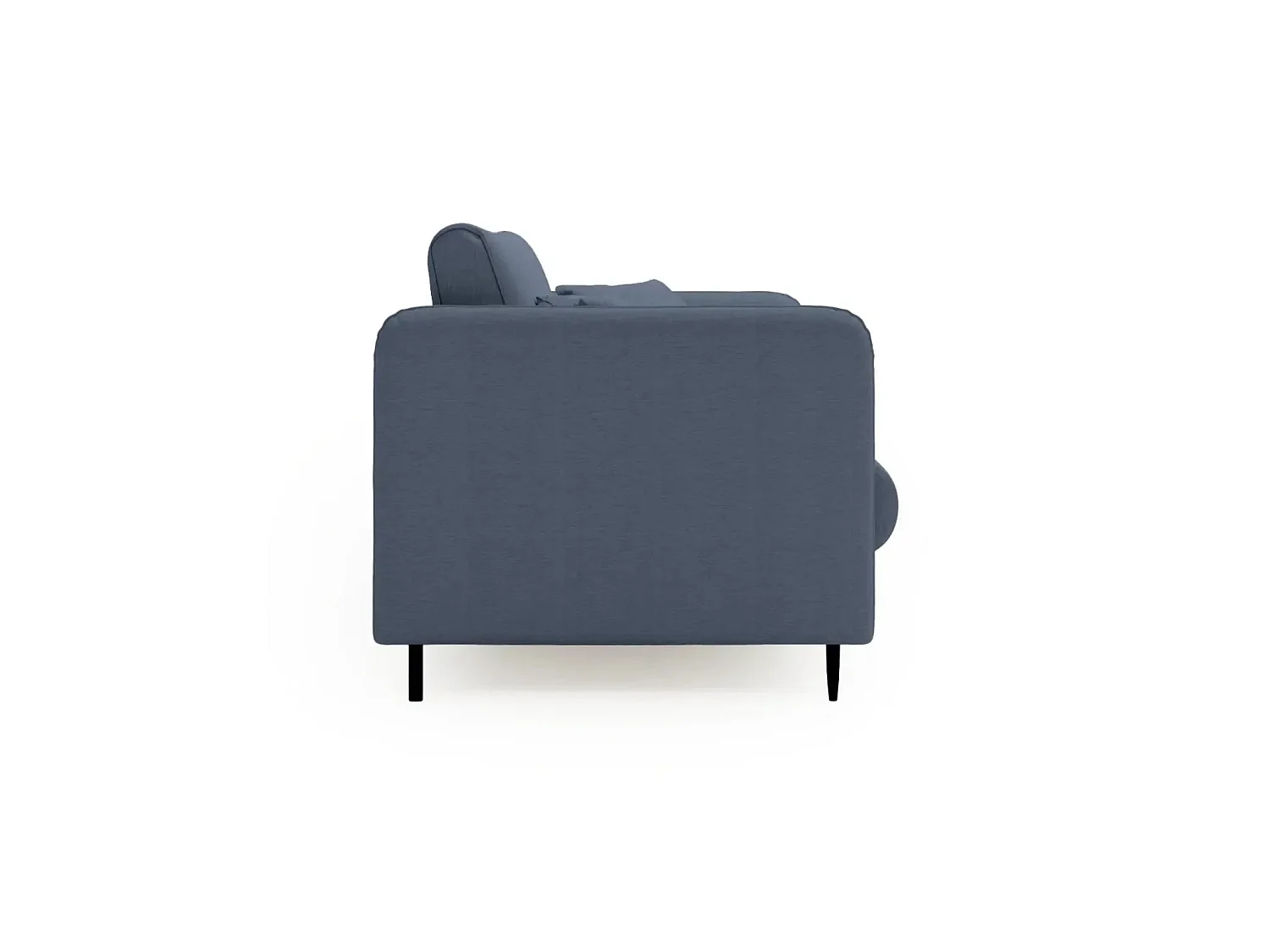 VICKY - Canapé droit convertible tissu lisse 2 places Bleu