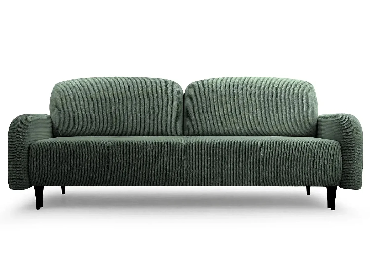 ROXANE - Canapé droit convertible tissu bouclette 2 places Vert