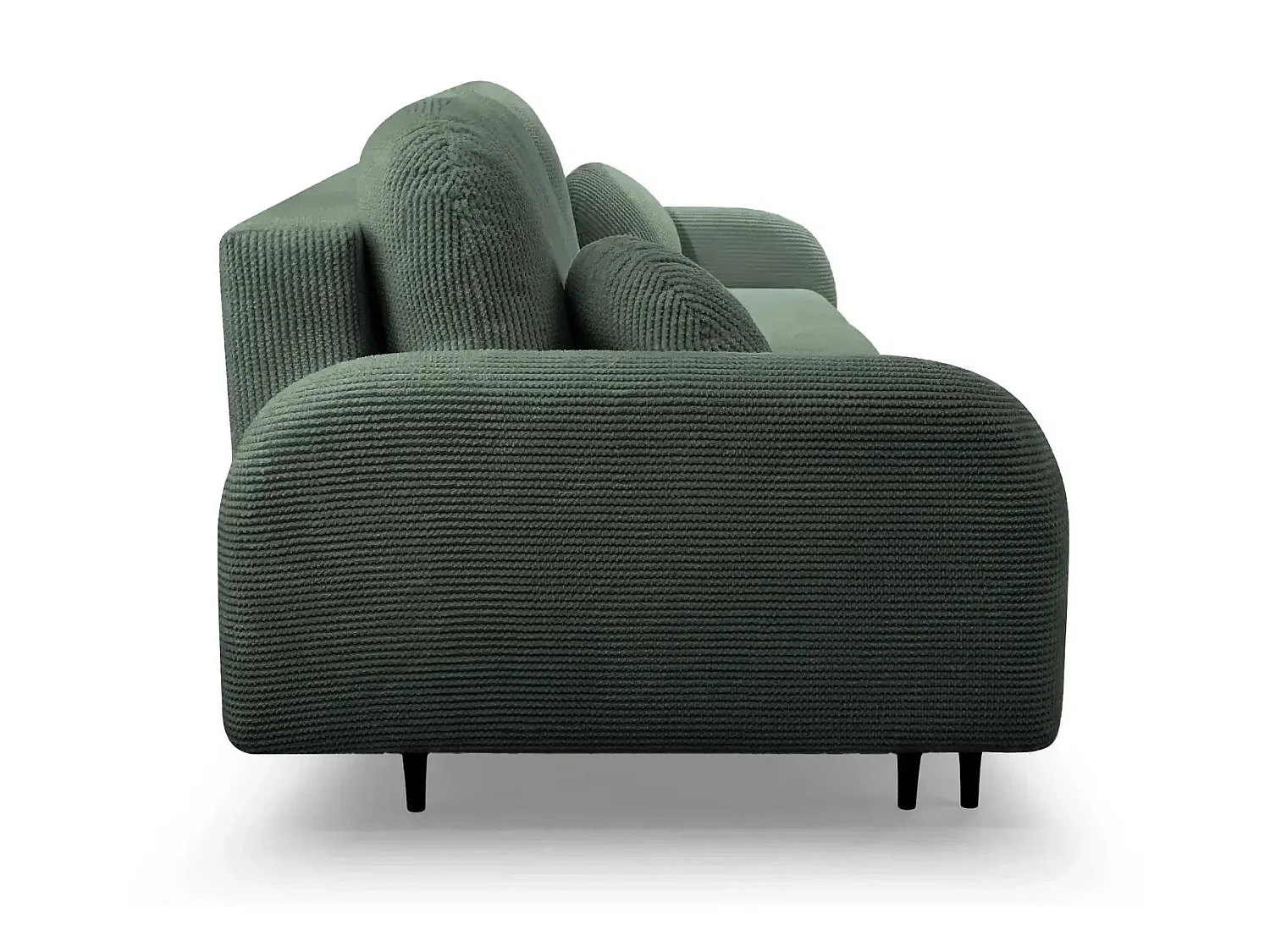 ROXANE - Canapé droit convertible tissu bouclette 2 places Vert