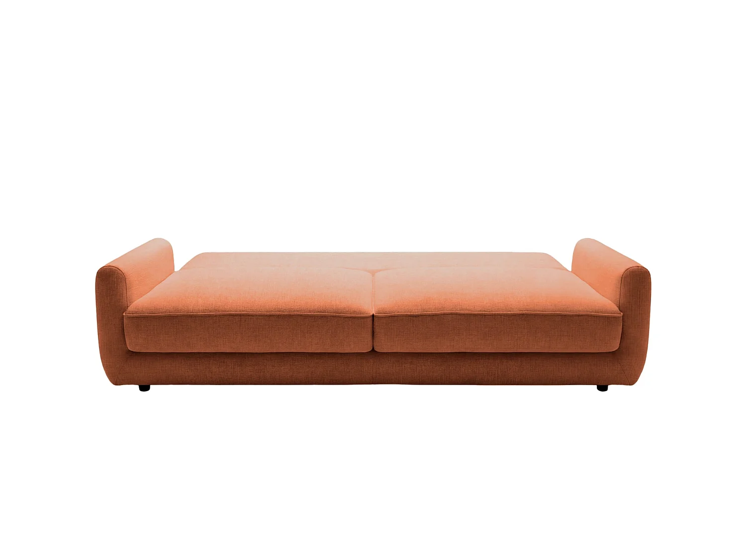 STELLA - Canapé droit convertible tissu chenille 3 places Terracotta