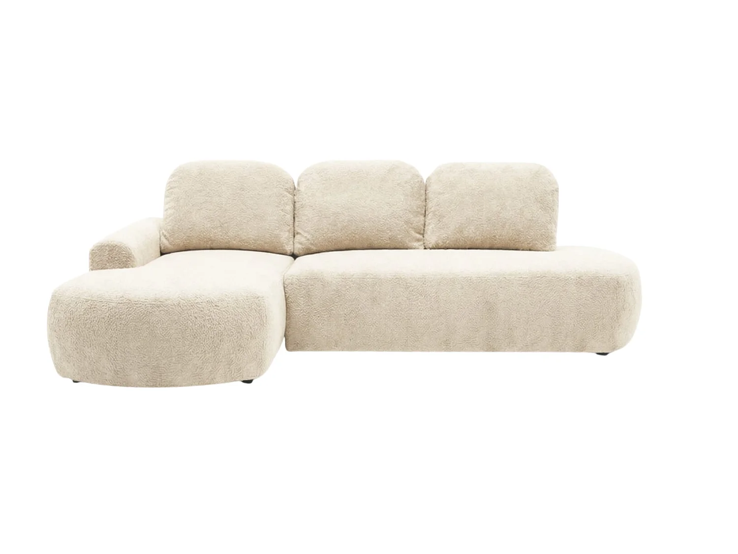 COLIN - Canapé d'angle convertible tissu texturé 3 places - Terracotta