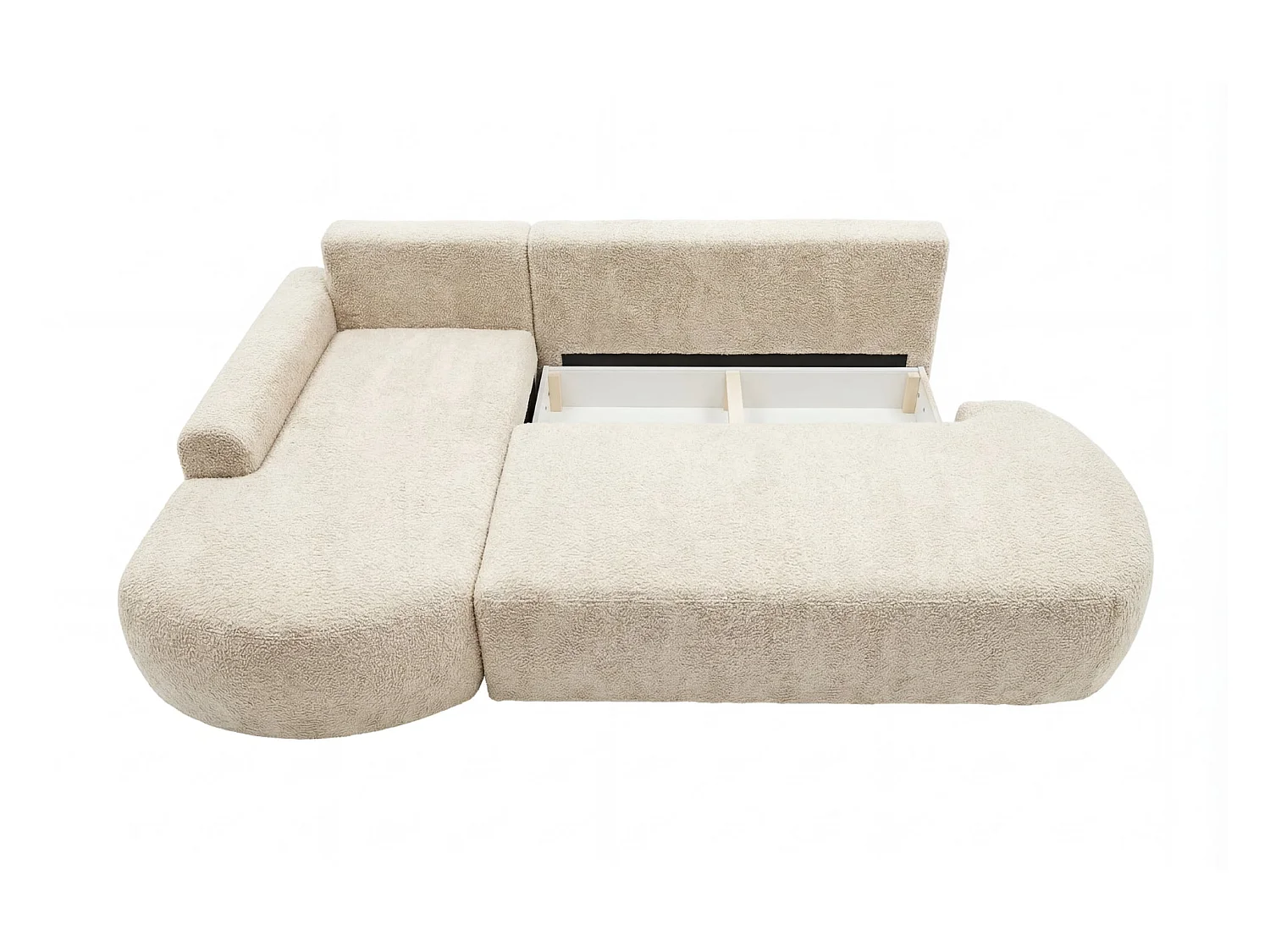 COLIN - Canapé d'angle convertible tissu texturé 3 places - Terracotta