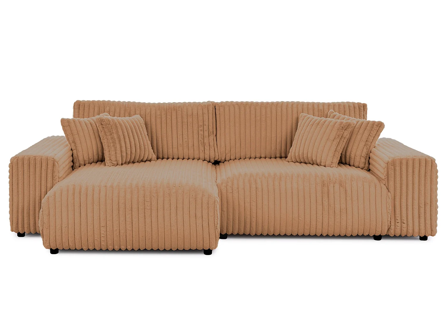 CAISA - 4-zits gros corduroy hoekbank - Terracotta