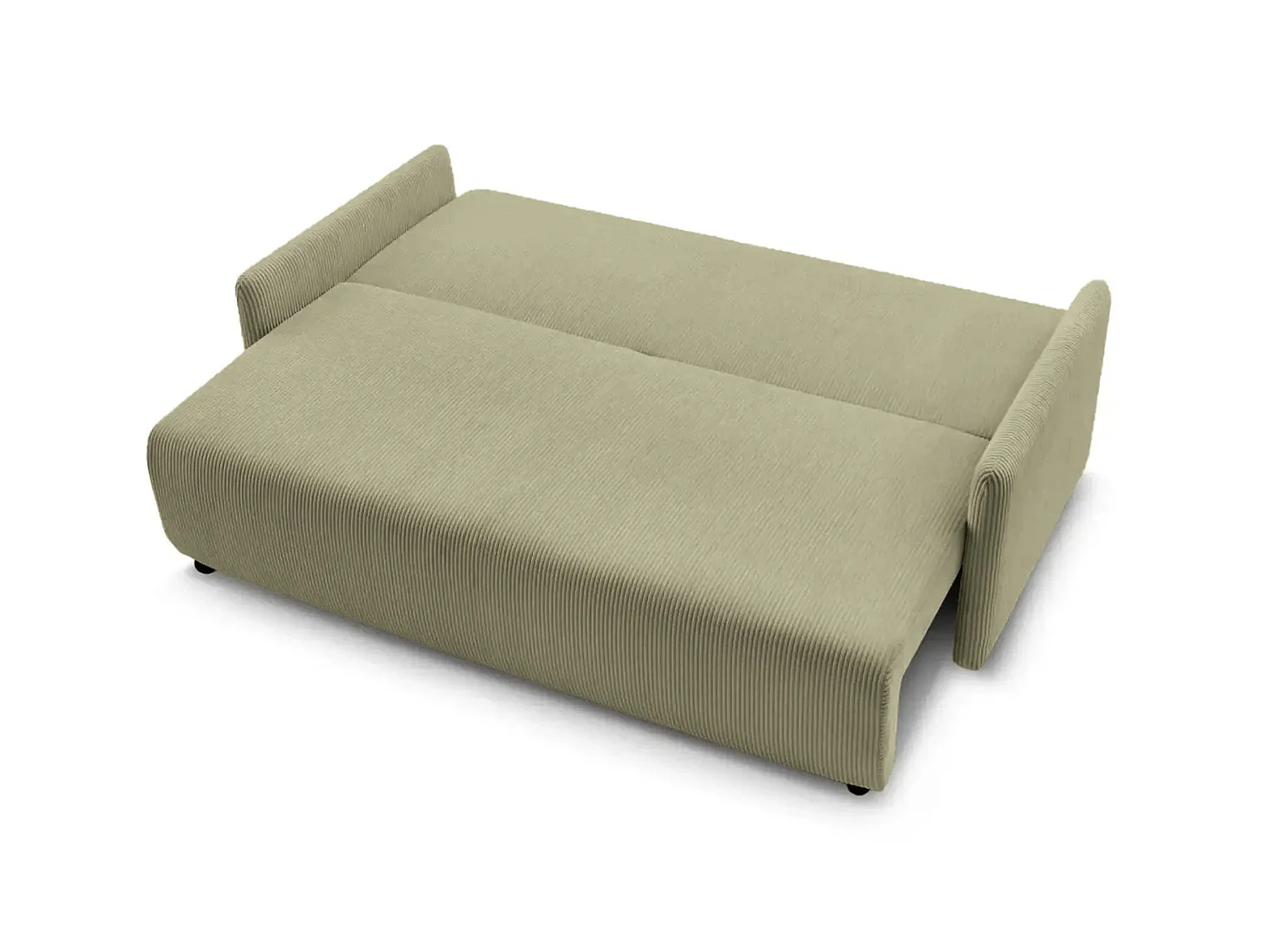 AXELLE - Canapé droit convertible velours côtelé 2 places Vert olive