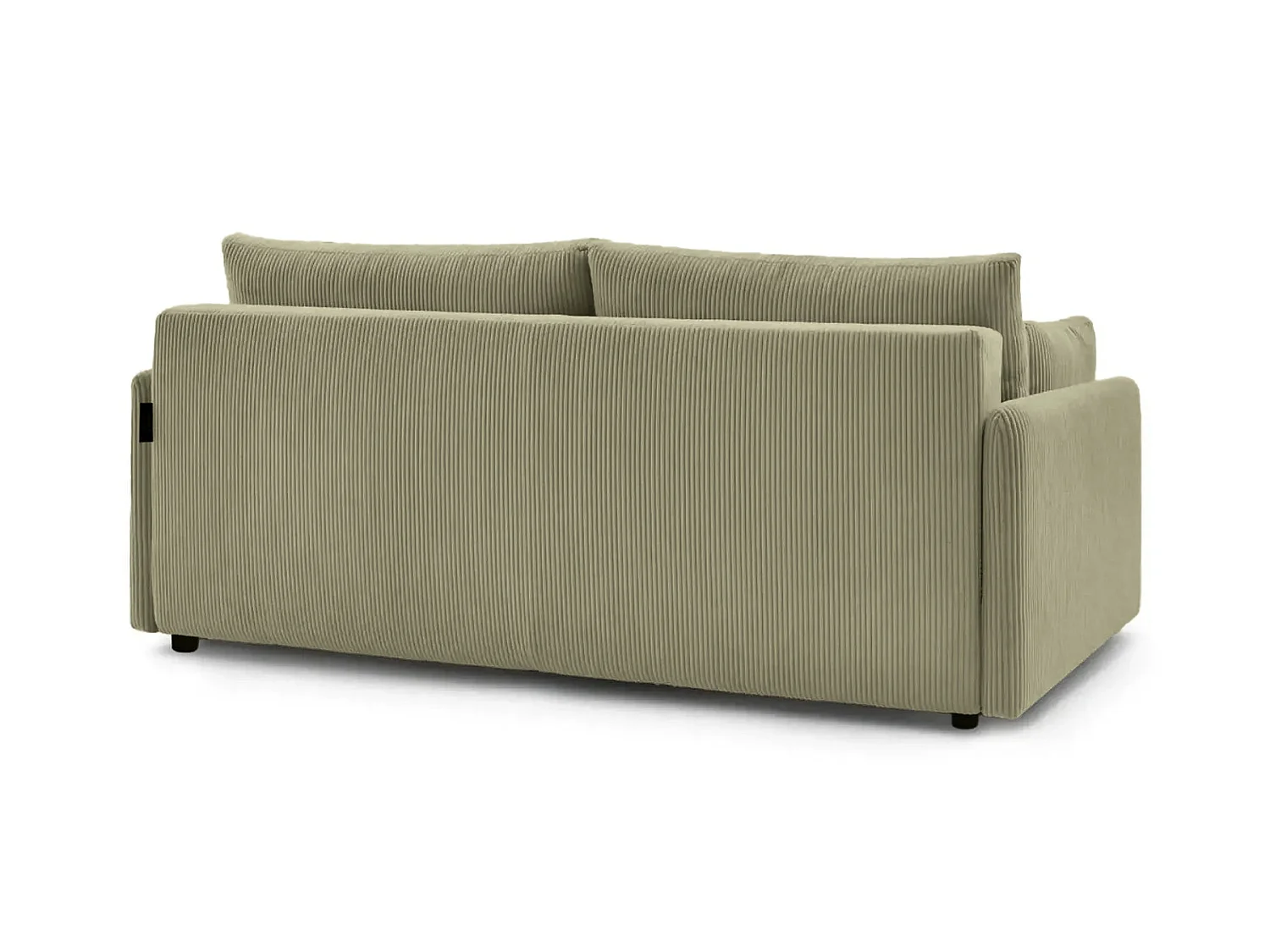 AXELLE - Canapé droit convertible velours côtelé 2 places Vert olive