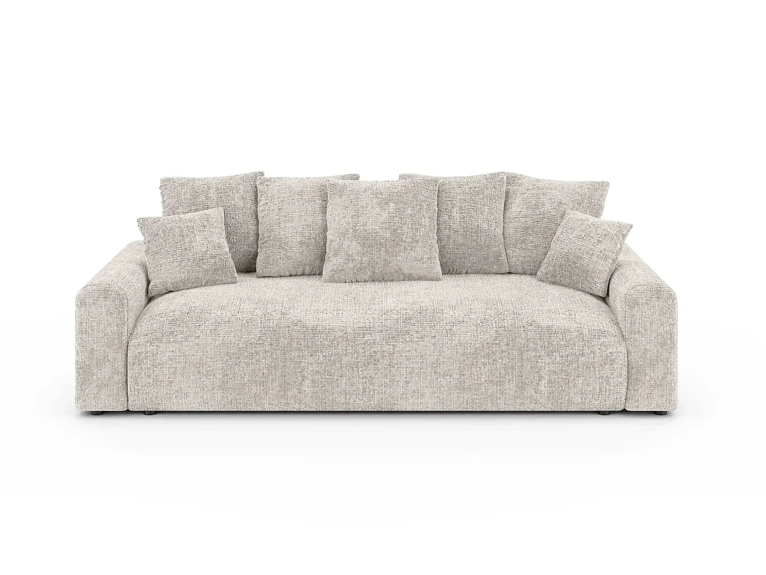 OLI - Canapé droit convertible tissu chenille 3 places Beige