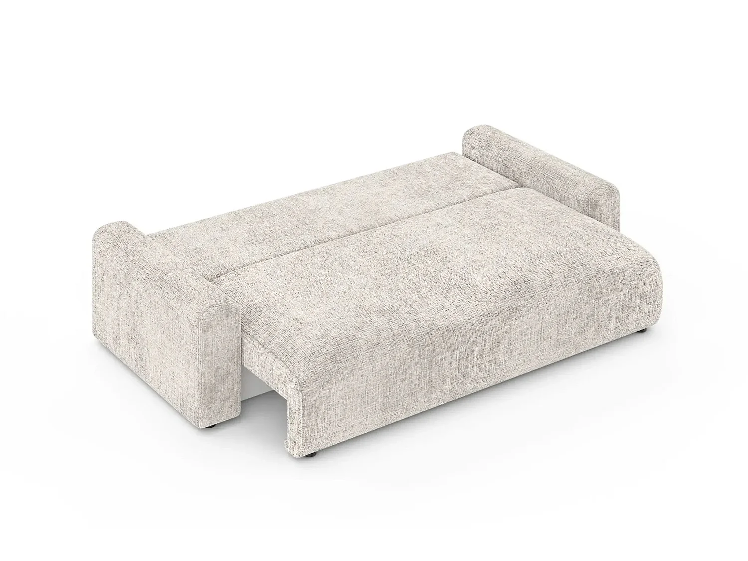 OLI - Canapé droit convertible tissu chenille 3 places Beige