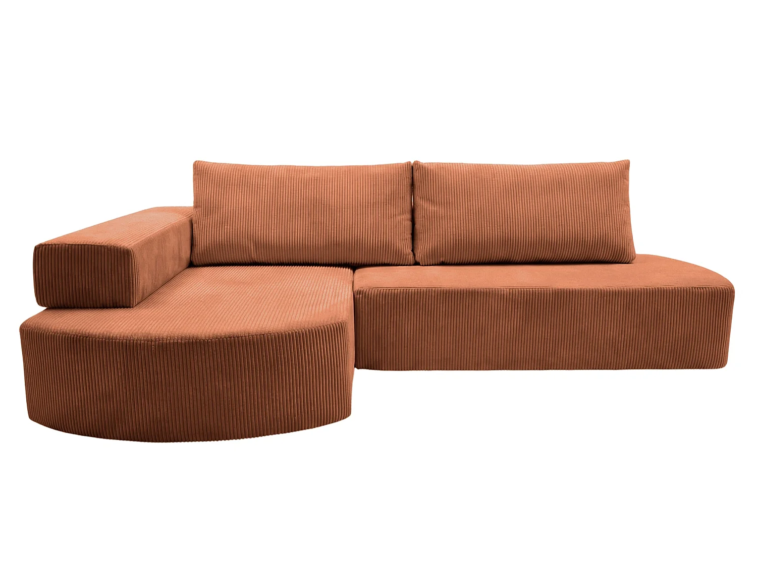 MIREA - 4 zits corduroy hoekbank links - Terracotta