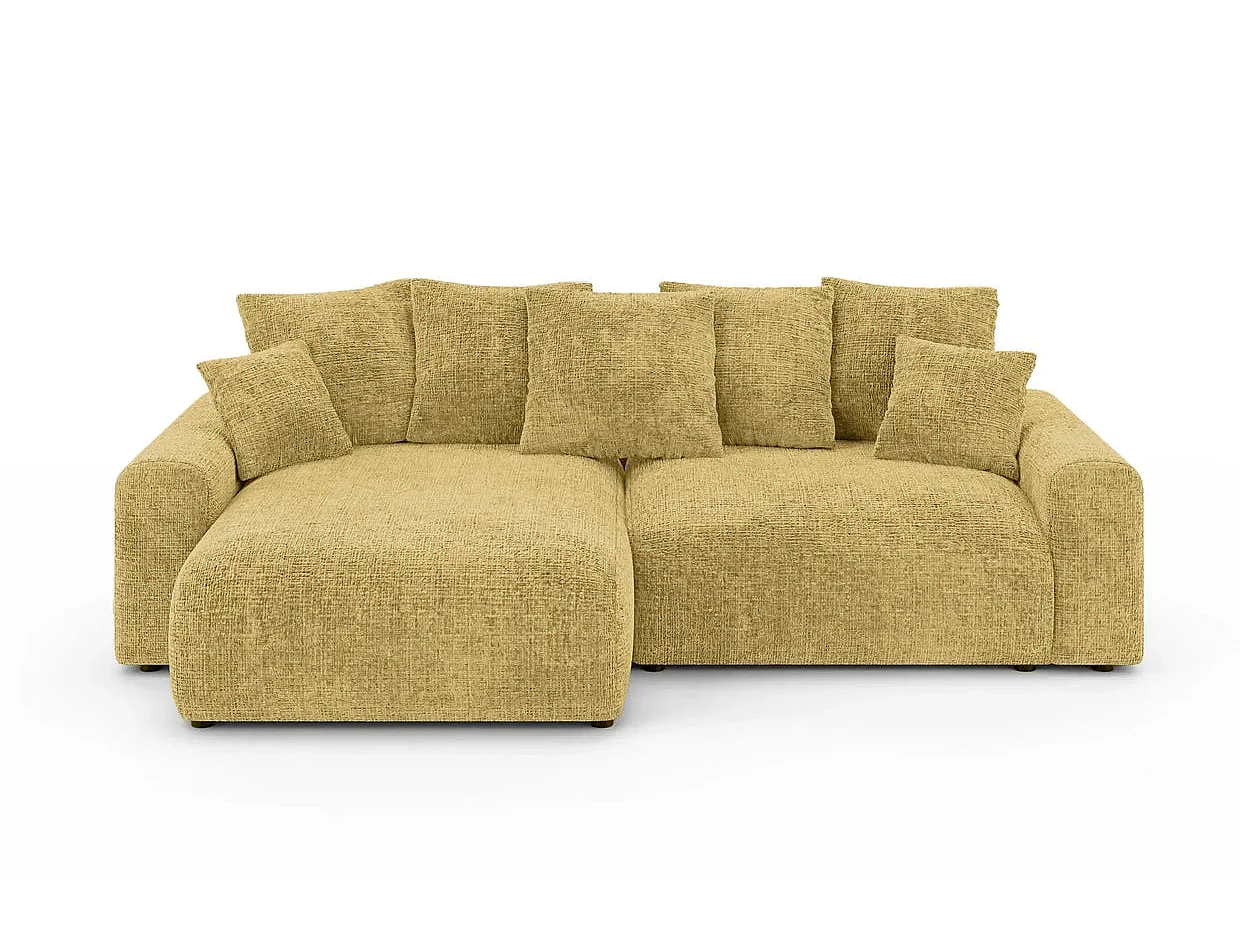 OLI - 4-zits hoekbank in chenille stof - Mustard