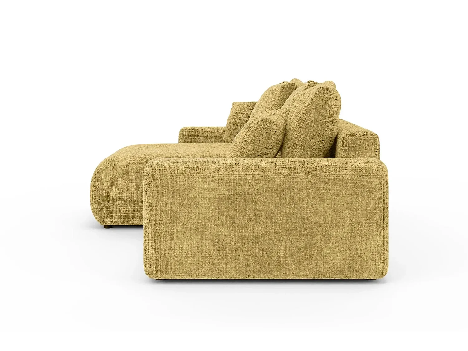 OLI - 4-zits hoekbank in chenille stof - Mustard