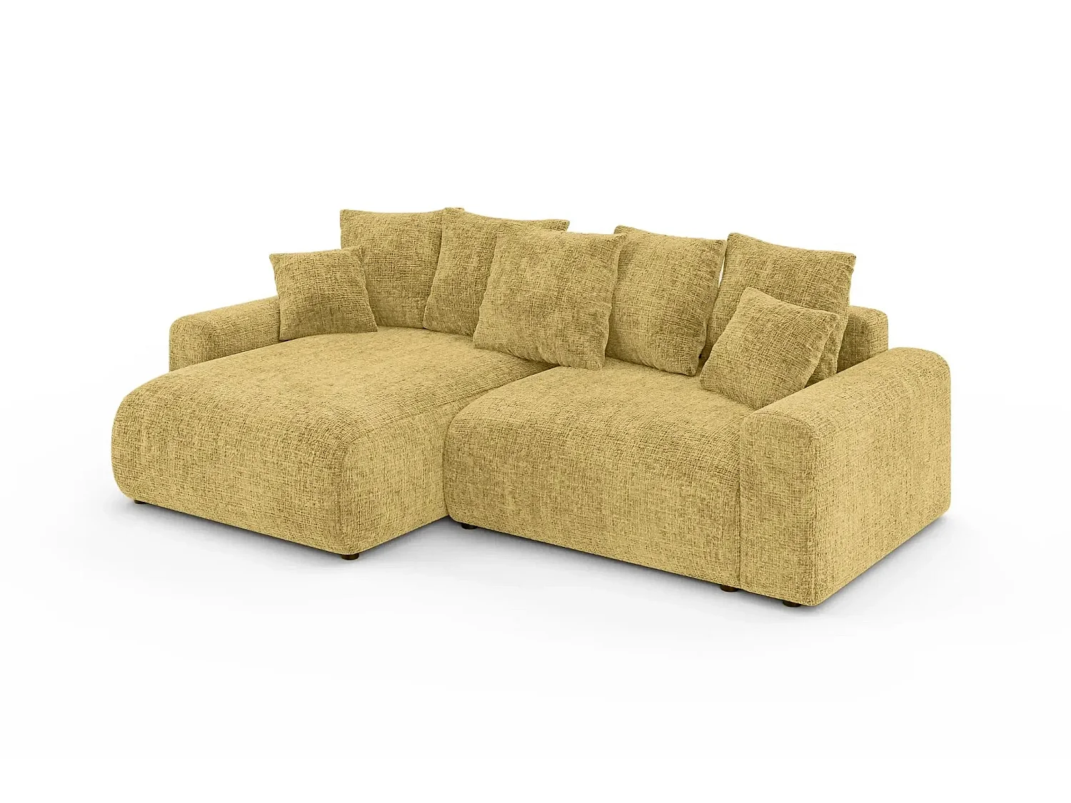 OLI - 4-zits hoekbank in chenille stof - Mustard