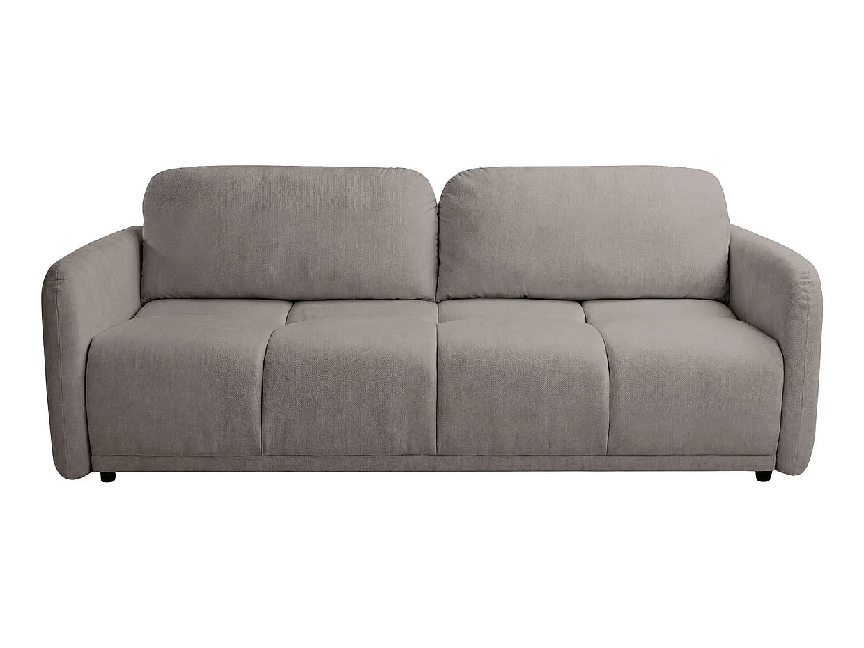 DANA - Canapé droit convertible tissu lisse 3 places Taupe