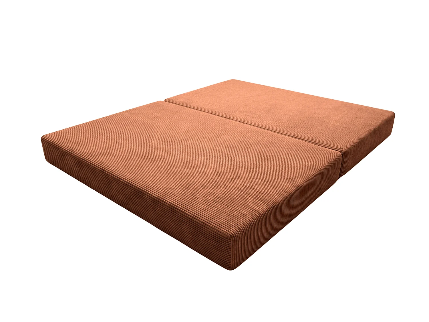 AMARA - 3-zits ribfluwelen slaapbank - Terracotta