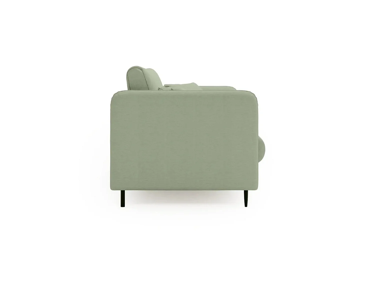 VICKY - Canapé droit convertible tissu lisse 2 places Vert