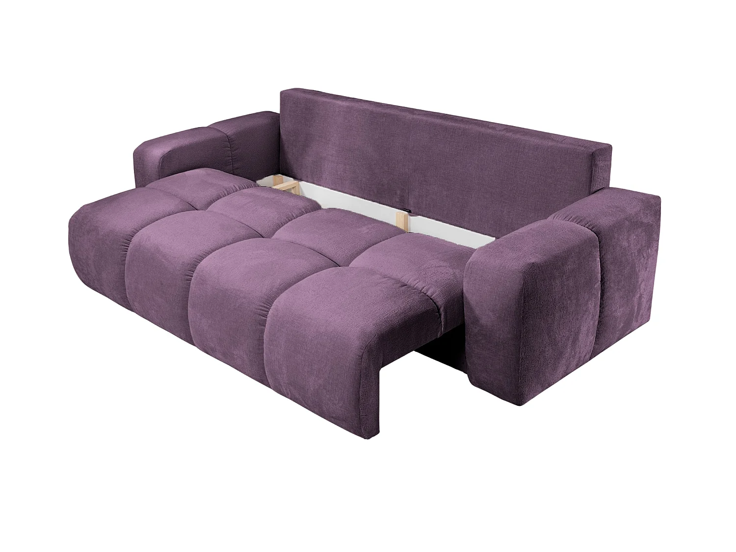 CONSTANCE - 3-zits rechte slaapbank in chenille stof - Mauve