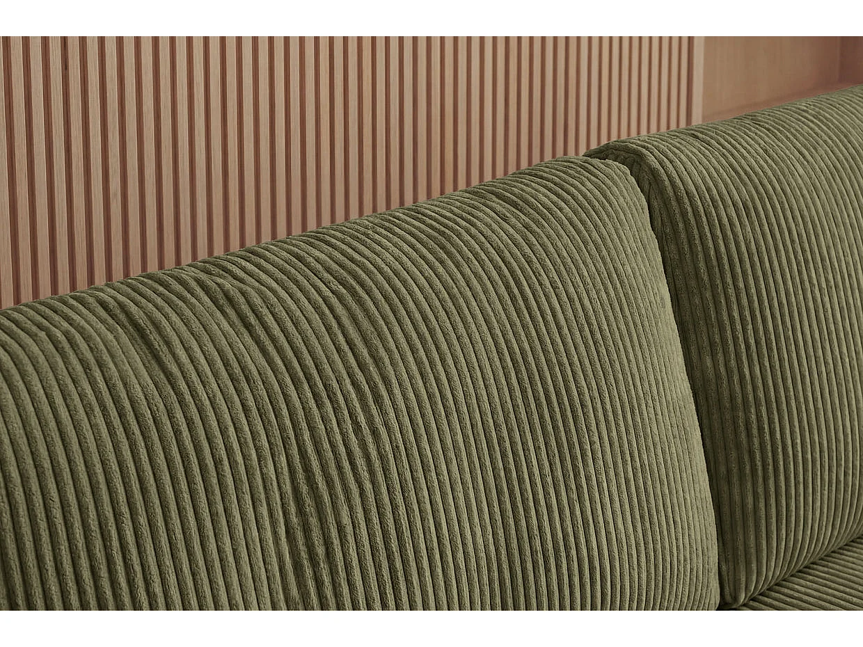 ROMEO XL - Canapé d'angle convertible petit velours côtelé Vert
