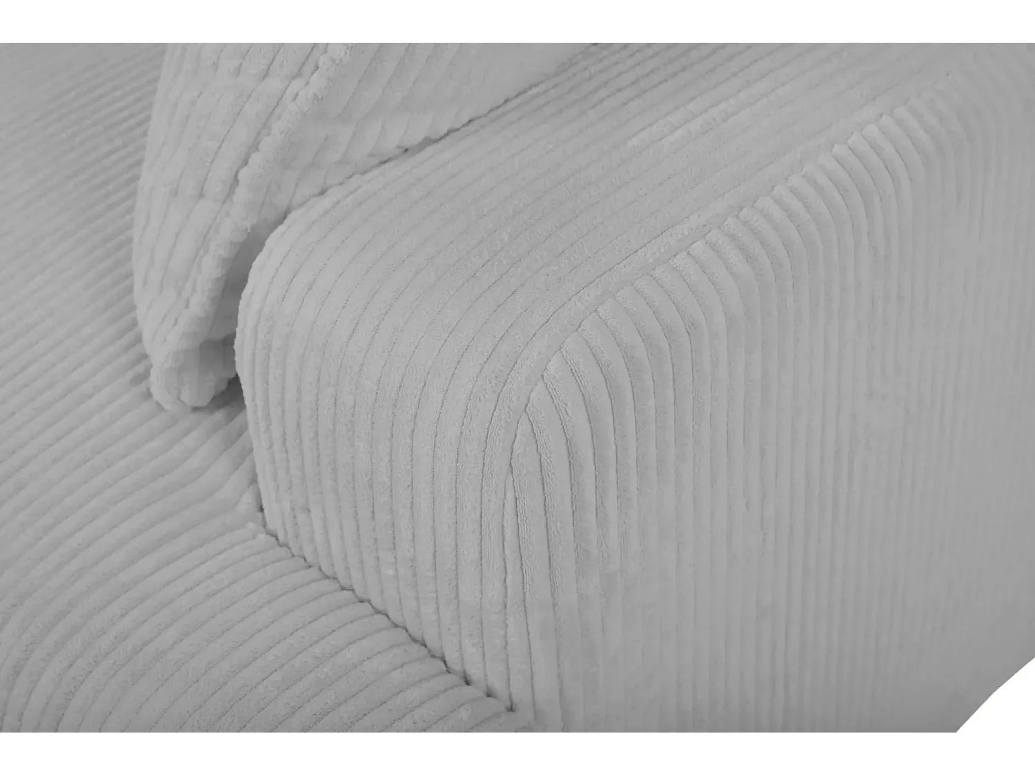 FAUSTINE - Canapé d'angle convertible velours côtelé 4 places Gris clair Gauche