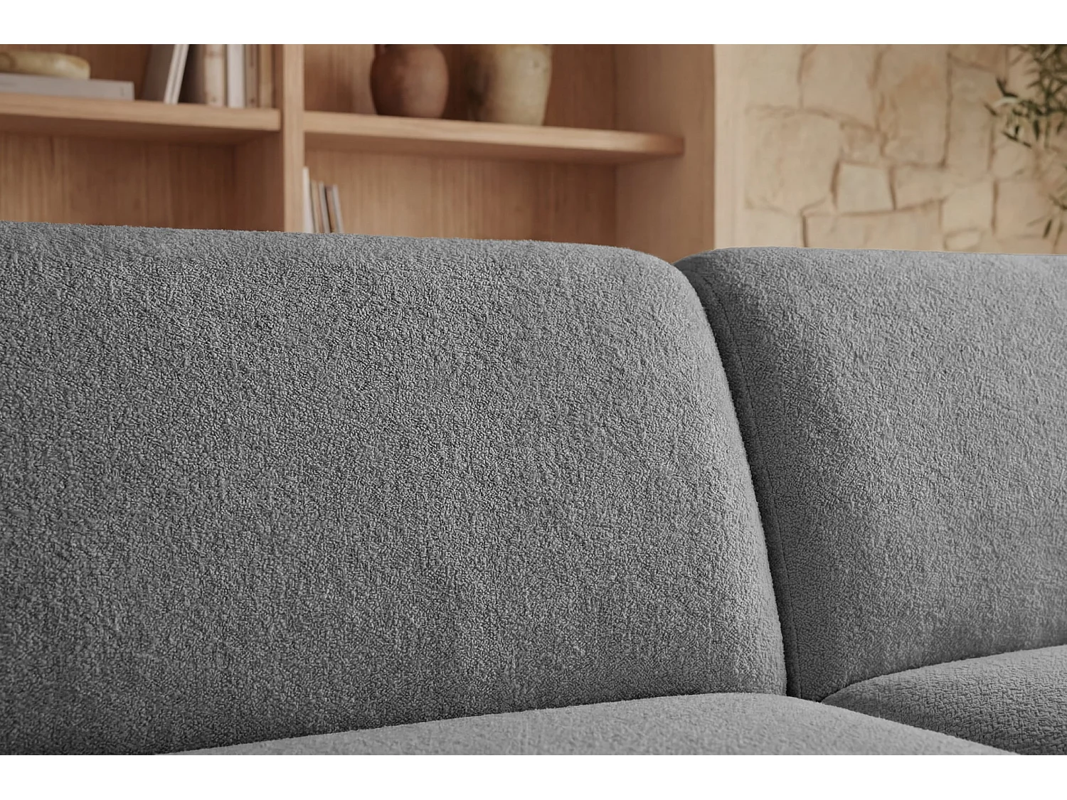 IVY - Canapé droit convertible tissu chiné 3 places Gris foncé