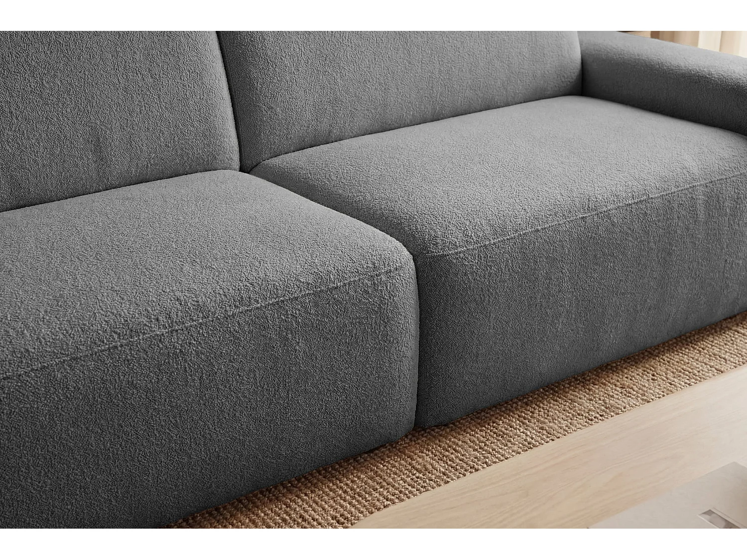IVY - Canapé droit convertible tissu chiné 3 places Gris foncé