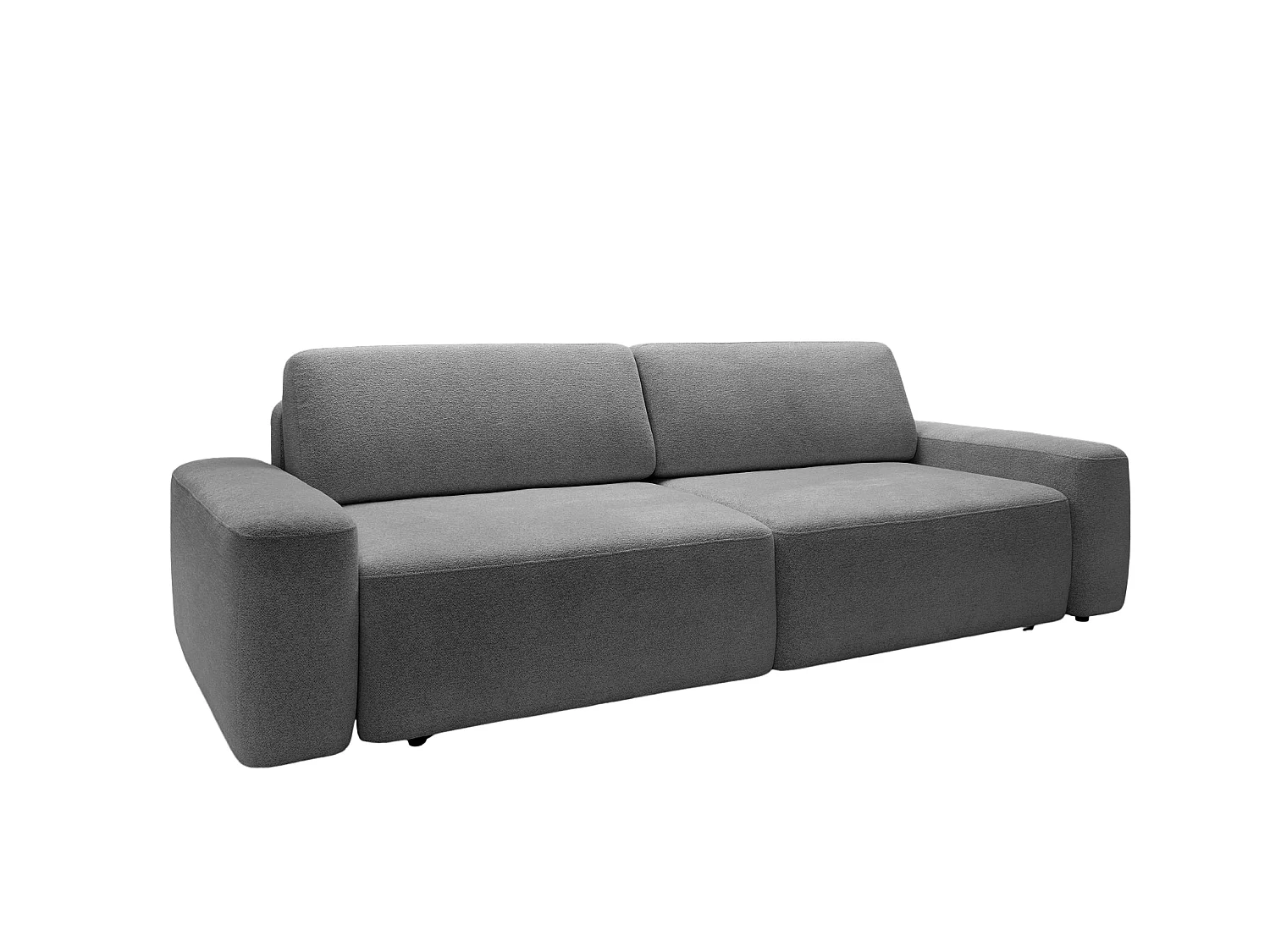 IVY - Canapé droit convertible tissu chiné 3 places Gris foncé