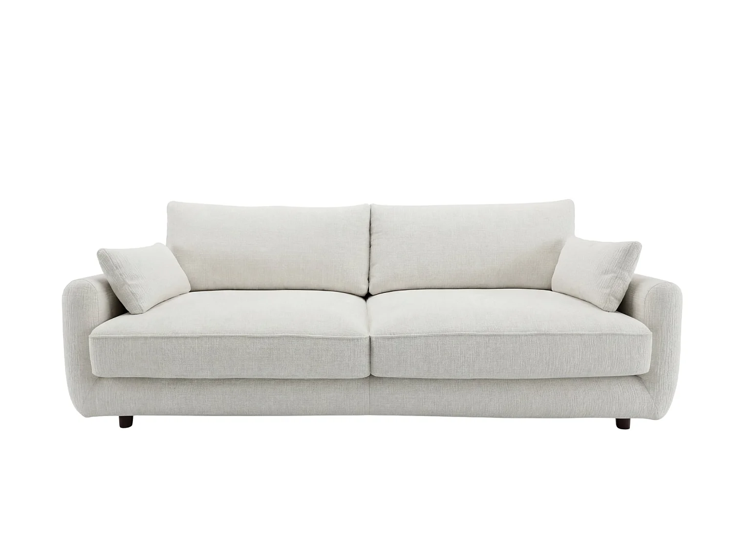 STELLA - Canapé droit convertible tissu chenille 3 places Beige