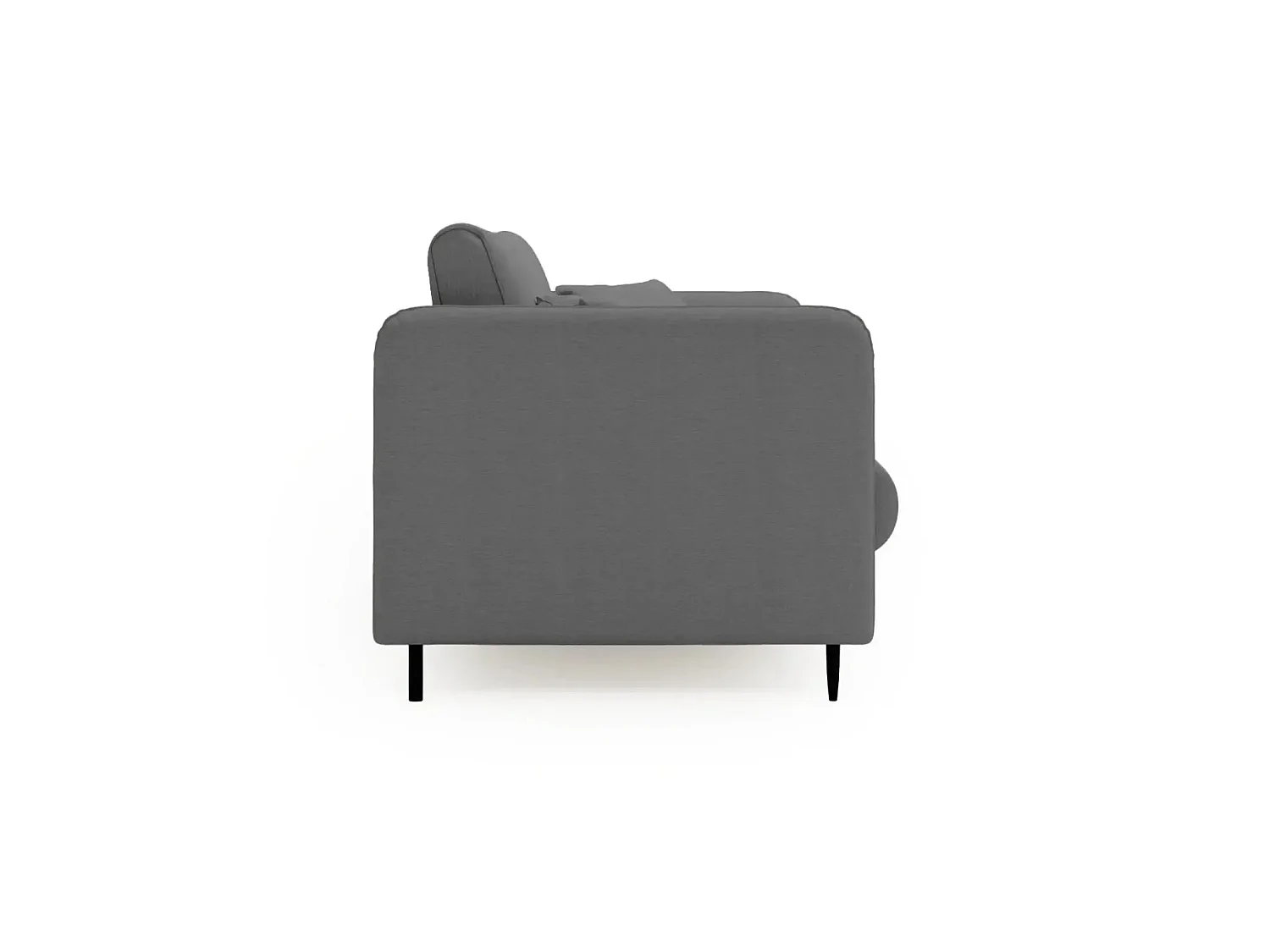VICKY - Canapé droit convertible tissu lisse 2 places Gris foncé