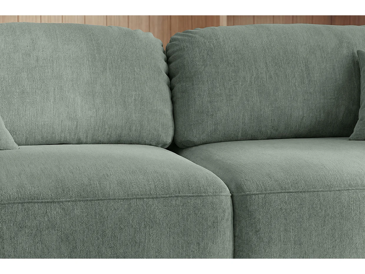 CHIARA - Canapé droit convertible tissu velours 3 places Vert
