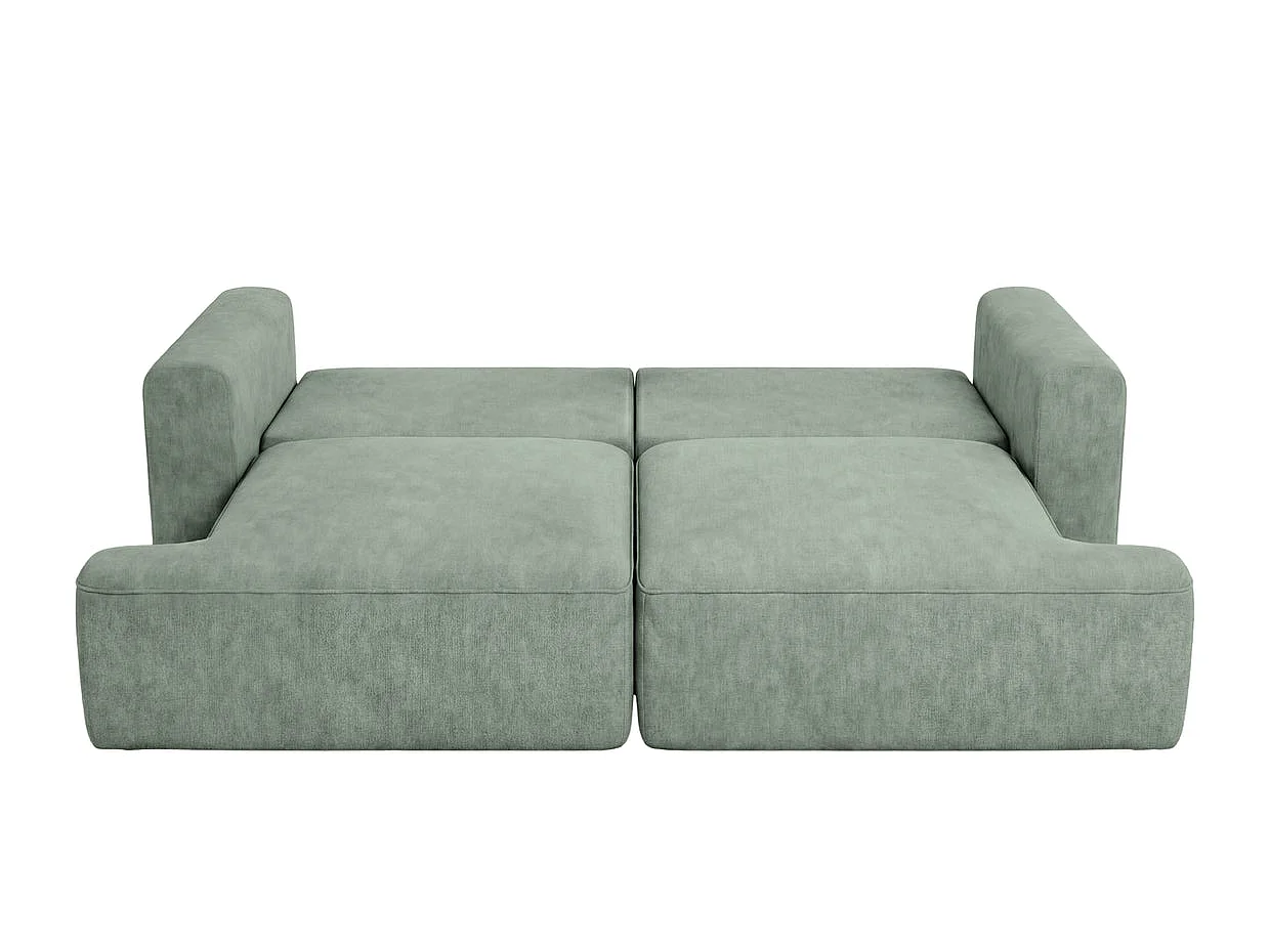 CHIARA - Canapé droit convertible tissu velours 3 places Vert
