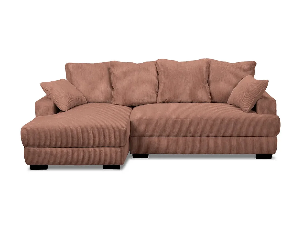 FAUSTINE - 4 zits corduroy hoekbank - Links - Terracotta