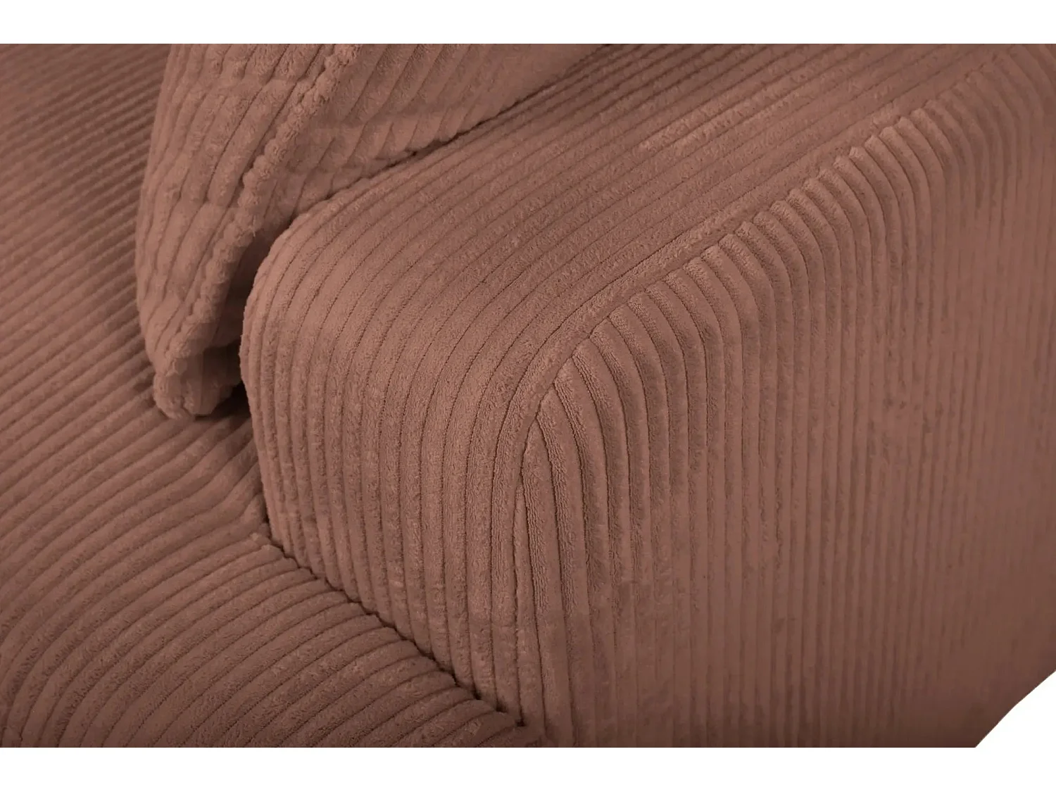 FAUSTINE - 4 zits corduroy hoekbank - Links - Terracotta