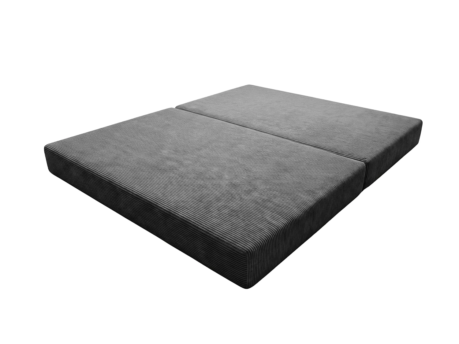 AMARA - Canapé droit convertible velours côtelé 3 places Gris foncé
