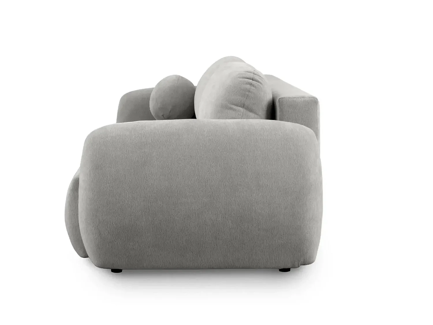 MARTIN - Canapé droit convertible tissu chenille 2 places Gris clair