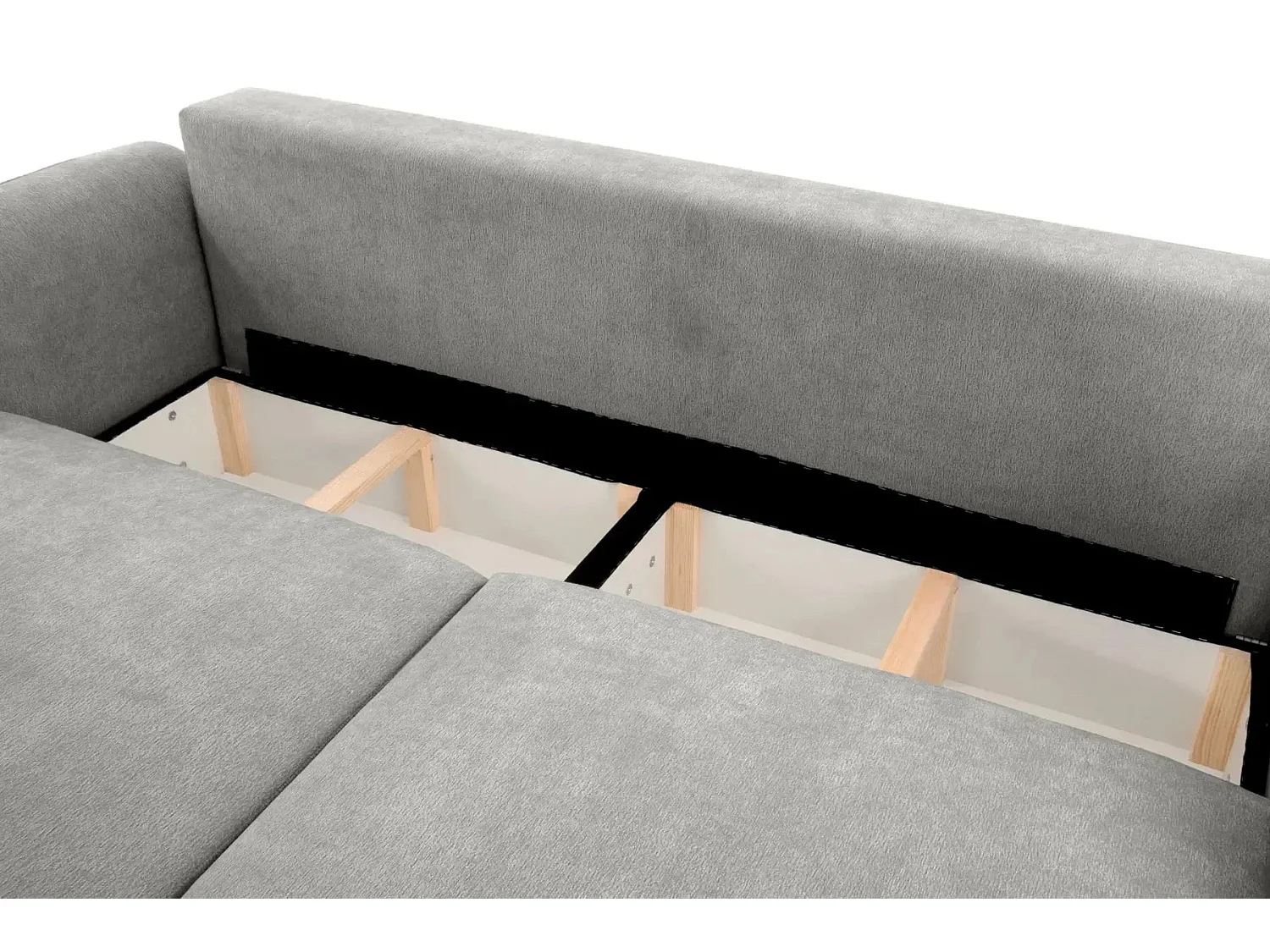 MARTIN - Canapé droit convertible tissu chenille 2 places Gris clair