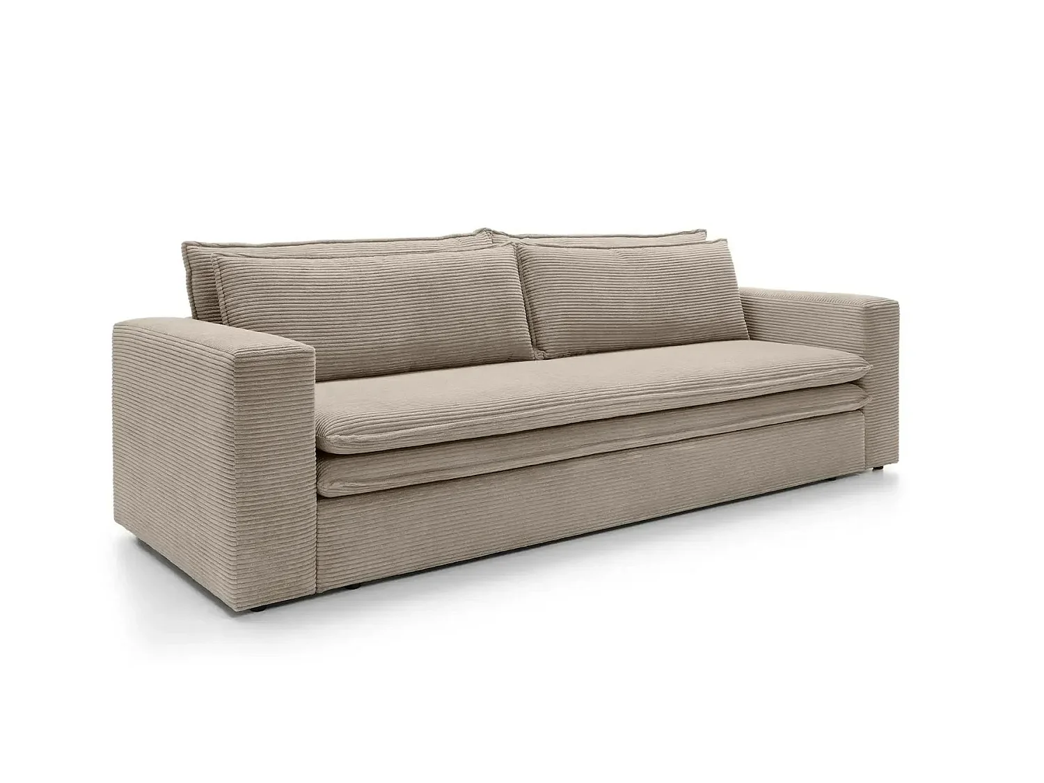 OSCAR PLUS - 3-zits corduroy rechte slaapbank - Taupe