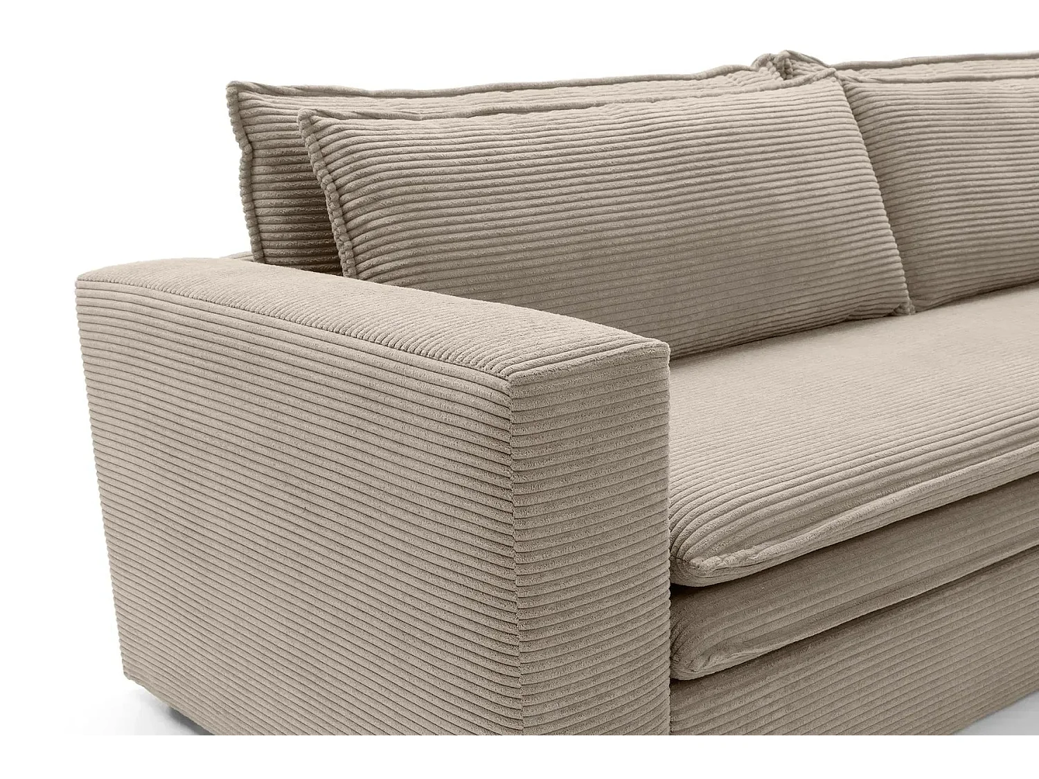 OSCAR PLUS - 3-zits corduroy rechte slaapbank - Taupe