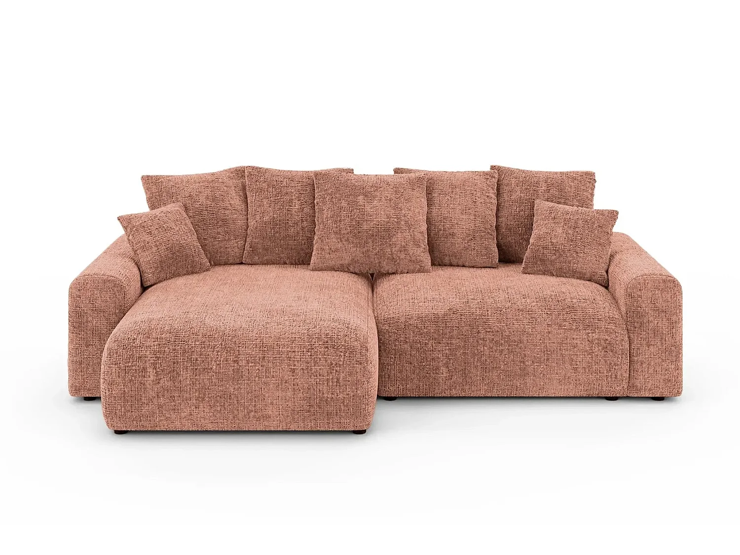 OLI - 4-zits hoekbank in chenille stof - Terracotta