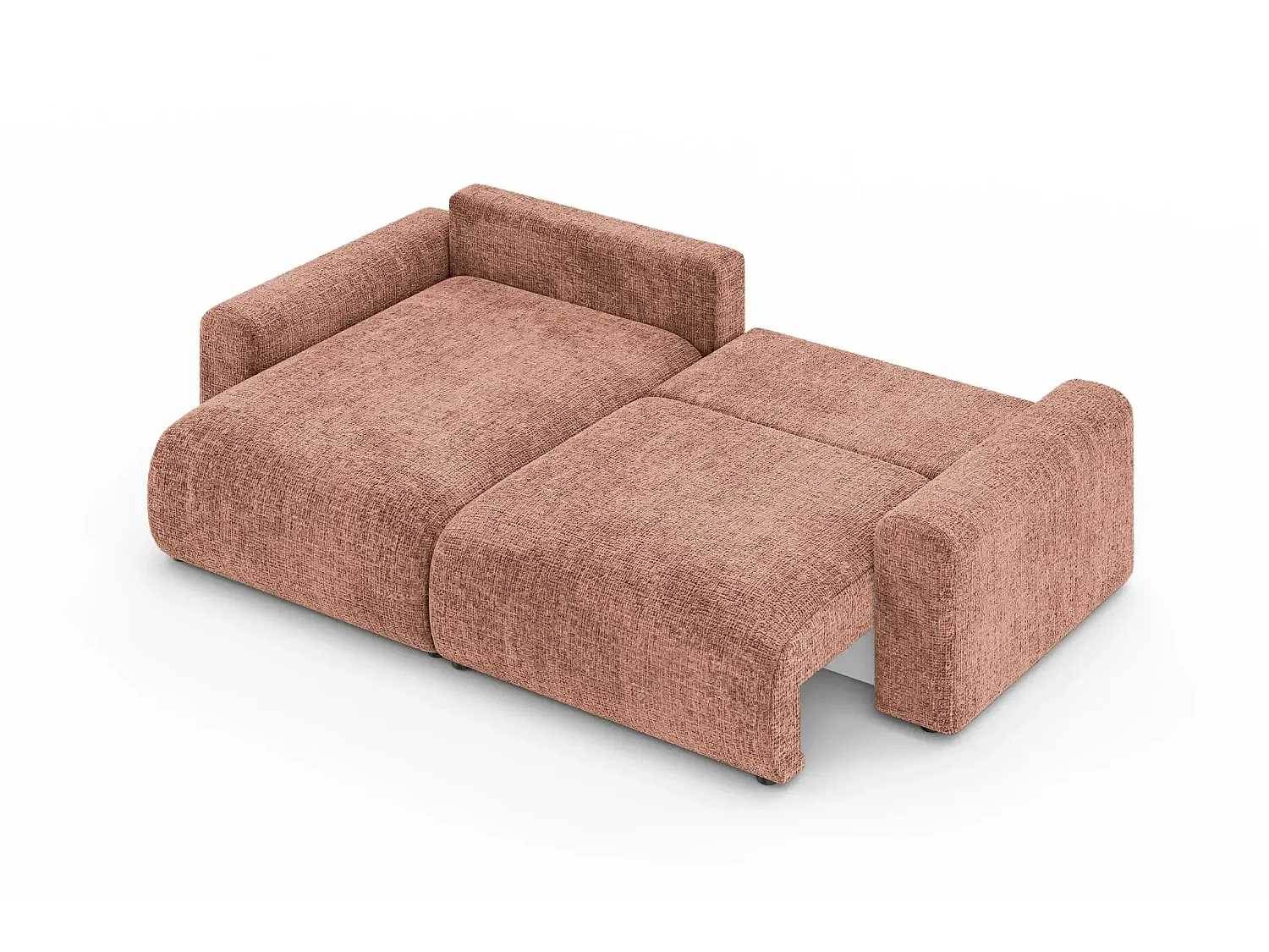 OLI - 4-zits hoekbank in chenille stof - Terracotta